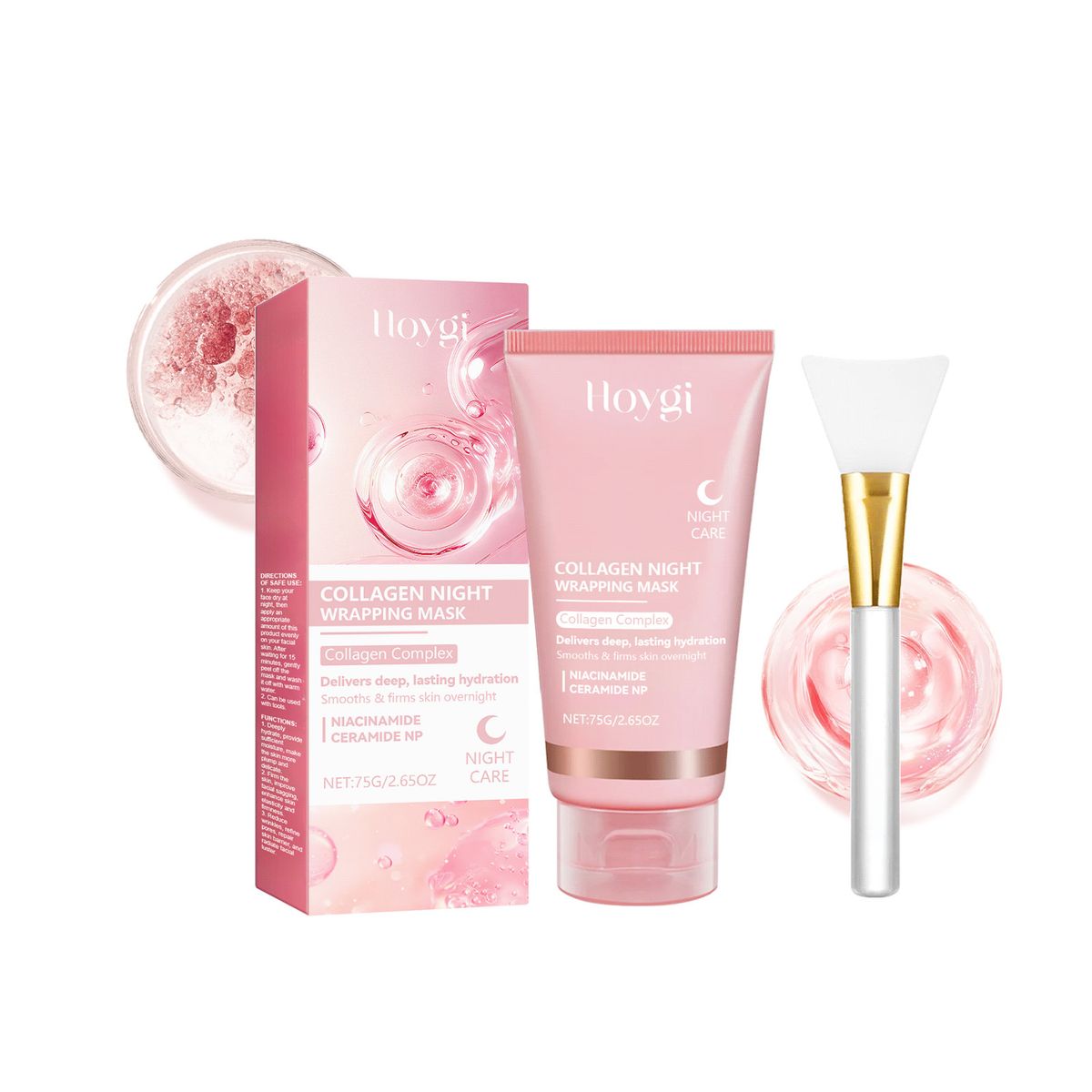 HOYGI Collagen Light Wrinkle Tearing Moisturizing, Nourishing Rejuvenating Skin Improving Dark And Firming Facial Mask_voghion.com