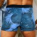 Herren-Badehose mit tropischem Blatt-Print, schnelltrocknend, eng anliegend, Badeshorts im Boxer-Stil_voghion.com