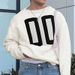 Men's Oversized Drop Shoulder Crewneck Sweater With Letter Embroidery - Soft Knit Pullover For Casual Comfort (S/M/L/XL)_voghion.com