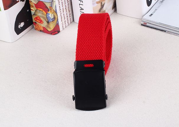 Neu Nylon Canvas Student Schwarzer Knopf Jeansgürtel_voghion.com