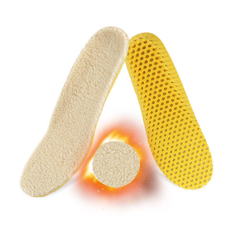 Suitable For All Seasons Shearling Thickened Invisible Honeycomb Full Wool Winter Sports Warm Insoles_voghion.com
