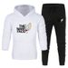 Herren Fleece-Sweatshirt Zweiteiliges Freizeit-Sport-Set Tide Kapuzenpullover Bedruckte Jogginghose_voghion.com