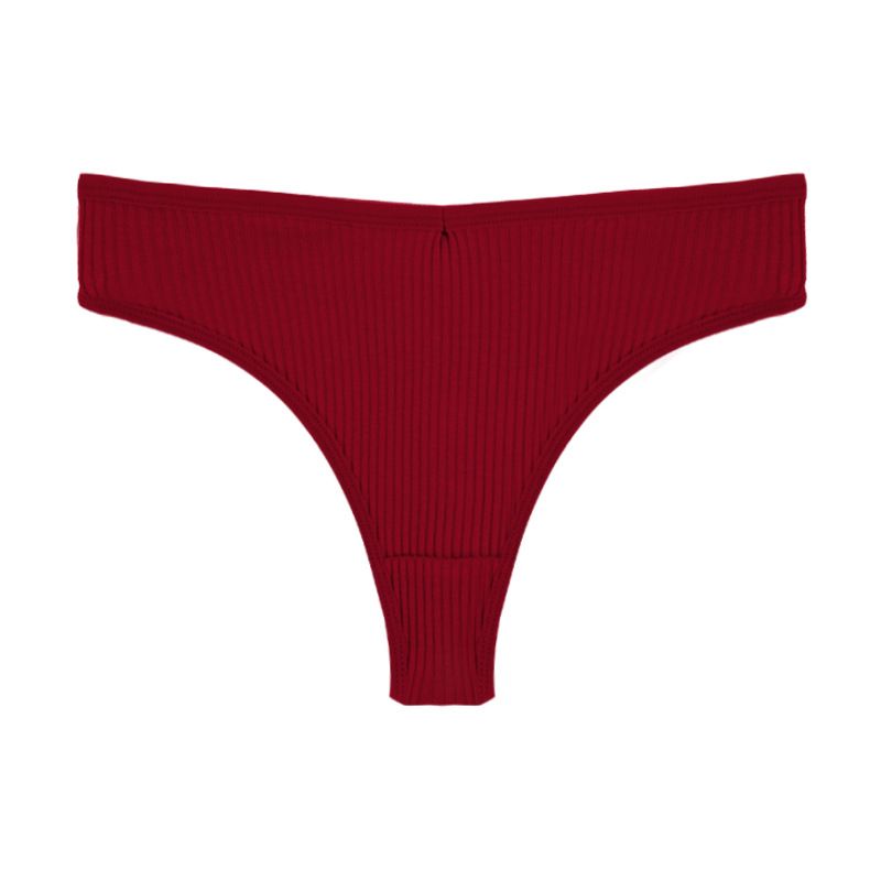 European And American New Solid Color Seamless Underwear Beach Bikini Fashionable High Elastic Comfortable Triangle T Shaped Underwear_voghion.com