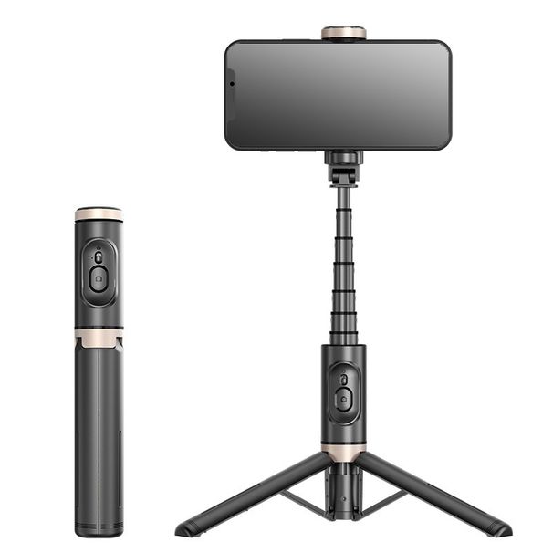 Rotating LED Selfie Stick With Hidden Tripod Stand, 360° Bluetooth Phone Holder & All-Metal Stabilizer For Live Streaming/Vlogging (3 Colors)_voghion.com