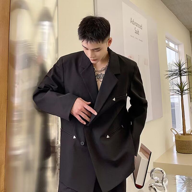 Trendy Men's Top, Handsome Loose Suit Jacket, Men's Spring And Autumn Versatile Casual Suit_voghion.com