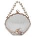 Nuova borsa a tracolla monospalla trasparente alla moda con clip, testurizzata e alla moda, con perline a conchiglia_voghion.com