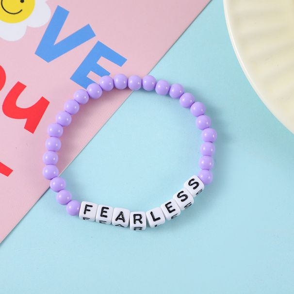 Taylor Rainbow Letter Mixed Color Women's Acrylic Bead Bracelet Handmade_voghion.com