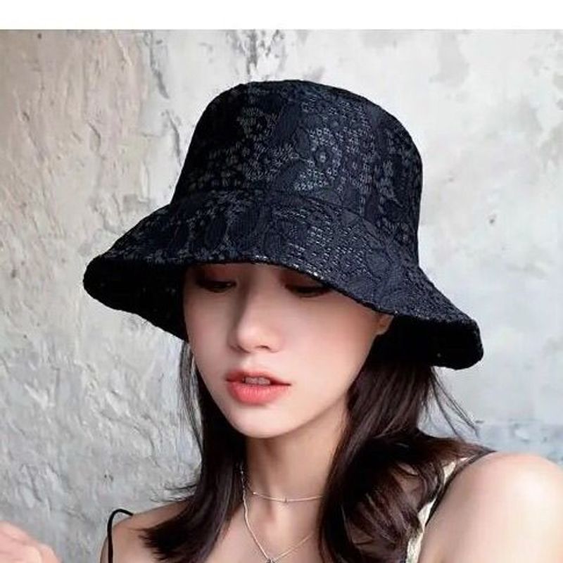 Wiosna/Lato Rybak Damski Lekki Krem Przeciwsłoneczny Lato Koreańska Edycja Hollow Out Tide Sunshade Basin Hat Wiosna_voghion.com