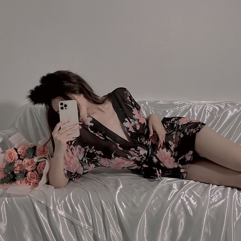 Seksi Sevimli Seks İç Giyim Japon Baskılı Kuşak Kimono Tutku Üniforma Takım Sıcak Adam Çıkmak İçin Çekildi_voghion.com