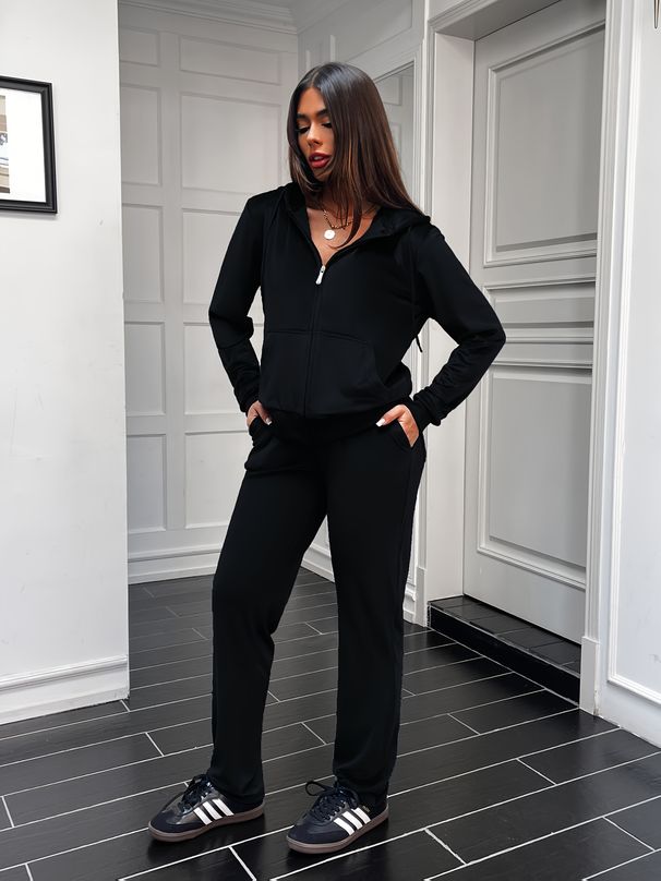 2025 New Women'S Solid Color Sportswear 2pcs Zipper Hooded Sweatshirt Pockets, Hat With Drawstring, Threaded Fabric At_voghion.com