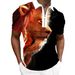 Summer Men's Polo Shirt With Zipper, Turn-Down Collar, Short Sleeve, Pullover, Casual 3D Digital Print_voghion.com