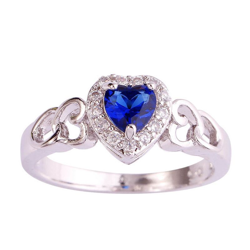 Neue Mode Herz Multi-farbe Herz-förmigen Echt Diamant Ehering Für Frauen Schmuck_voghion.com
