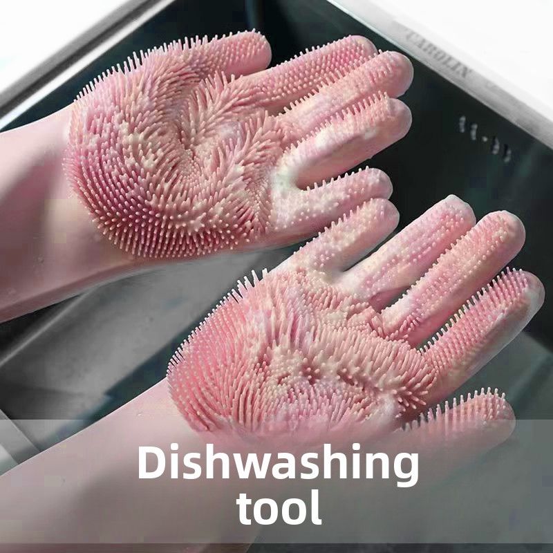 Kitchen Women, Thick And Durable, Household Lazy Dishwashing Tool, Waterproof Gloves For Home Use_voghion.com