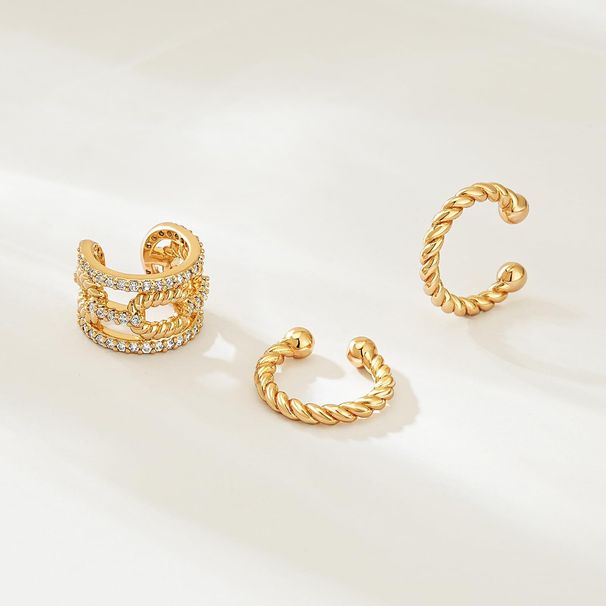 Orecchino a clip in ottone placcato oro vero, stile francese, semplice e versatile, da donna, con anello semplice intrecciato, senza piercing all'orecchio, orecchino a clip, gioiello per l'orecchio, stile Ins_voghion.com