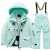 Conjunto de terno infantil de inverno para meninos e meninas, jaqueta à prova d'água e à prova de vento, calças de esqui profissionais quentes e grossas_voghion.com