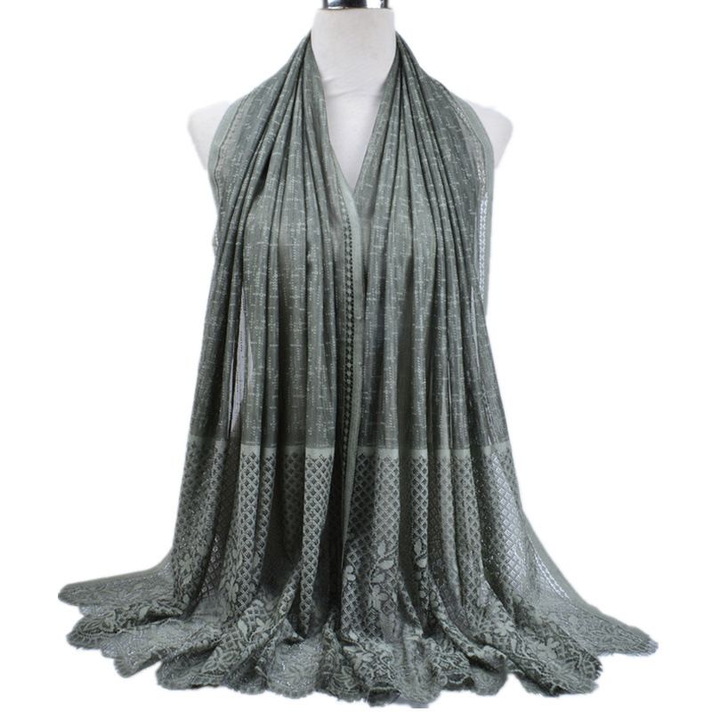 Muslim headscarf Hollow Lace Flower Edge Scarf Multi-functional Scarf Muslim Scarf For Women_voghion.com
