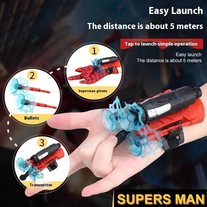 Launcher Soft Bullet Gun Toy Hero Handsker Skydning og affyring af håndled Spider Silk_voghion.com