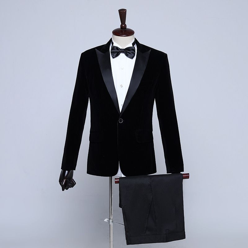 Men's Clothing Men's Peaked Lapel Suit Host Suit Singer Red Song Chorus Performance Suit Singer Stage Performance Suit_voghion.com