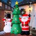 Decorazione gonfiabile da 2,2 m, albero di Natale con pupazzo di neve, luci a LED, ornamento natalizio preferito per le festività transfrontaliere_voghion.com