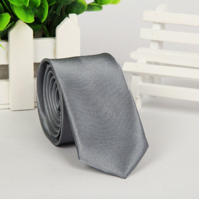 New Men's 5cm Solid Color Narrow Hand-tied For Men Business Casual Group Tie Custom Wholesale_voghion.com