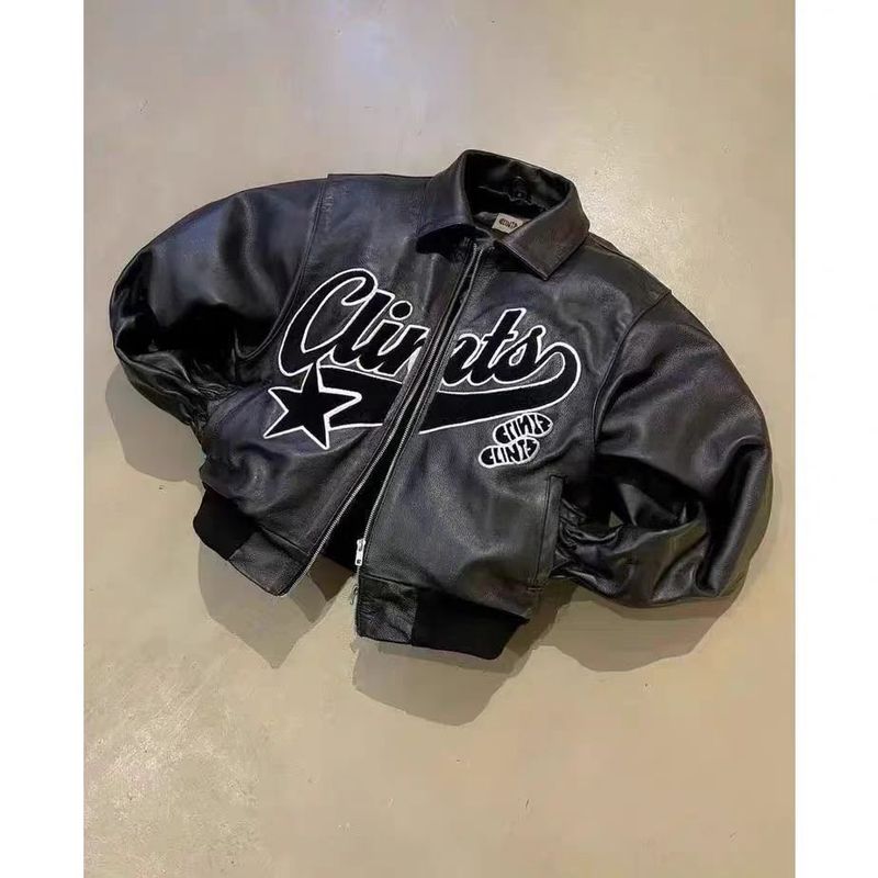 Men's Clothing Vintage Jacket American Streetwear Trend PU Leather Jacket Black Thick Loose Zipper Jacket Men_voghion.com
