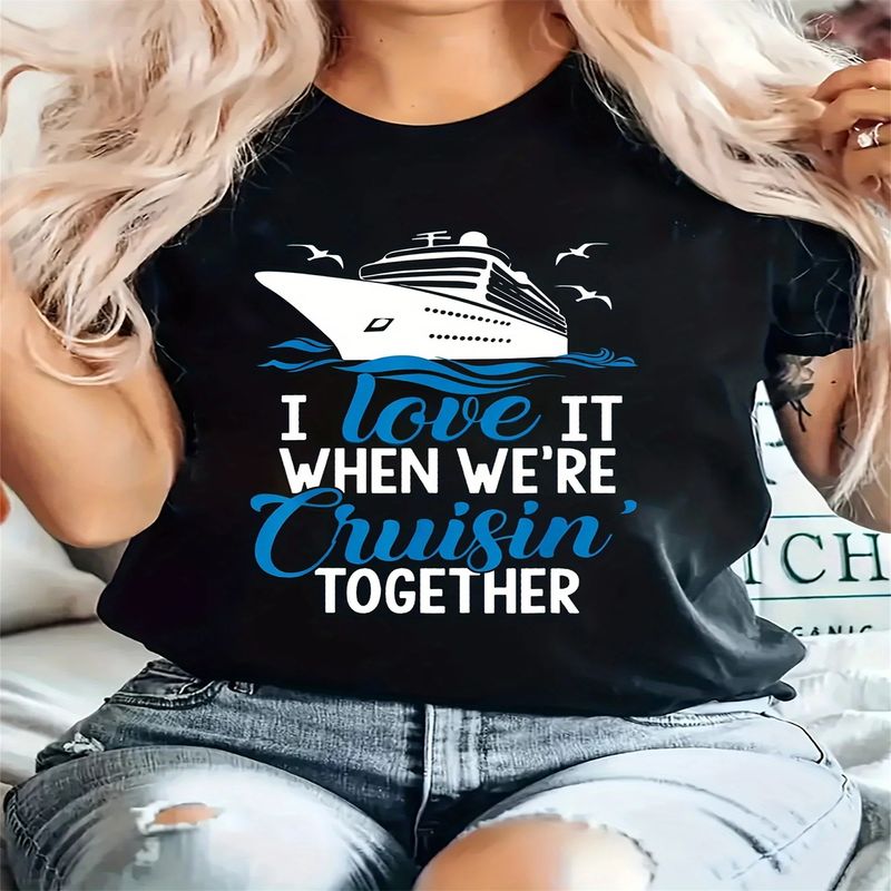 Summer Family Group Cruise Couple Cruise Matching Vacation Cruise T-Shirt Round Neck 2024 Tee Top Fashion Loose T-Shirt._voghion.com