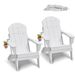 Adirondack Chair Plastic Set Of 2 All-Weather Folding Fire Pit White_voghion.com