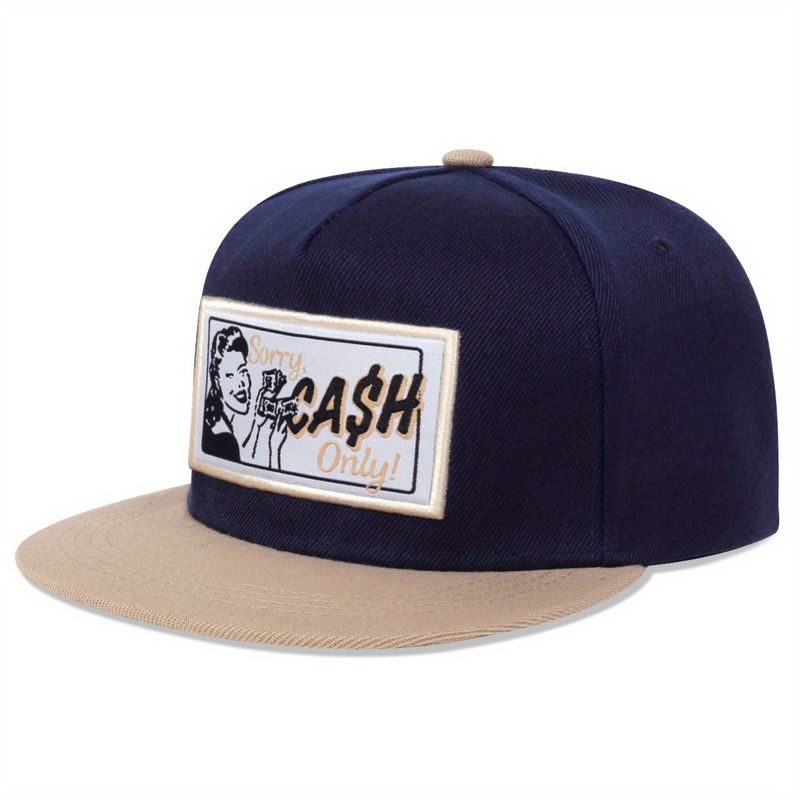 1pc Men's "CASH" Pattern Hip Hop Hat Streetwear, Ideal Choice For Gifts_voghion.com