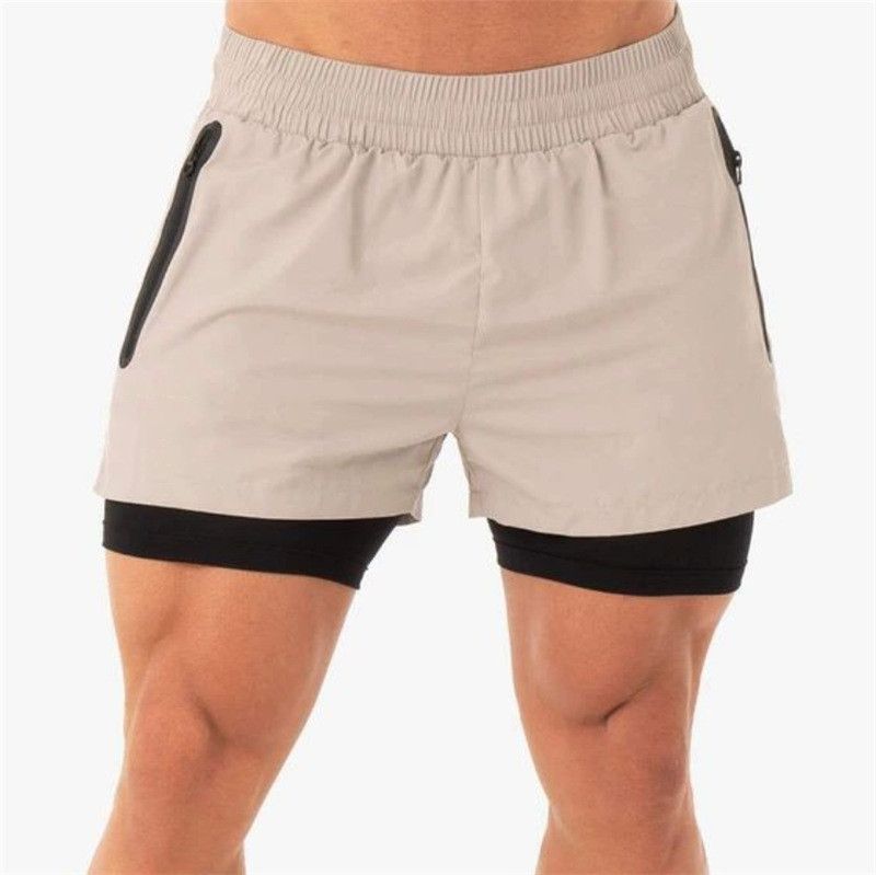 Men's Double-Layer Gym Shorts - Quick-Dry Mesh Workout Shorts With Compression Liner (Side Pockets For Running & Weight Training)​_voghion.com