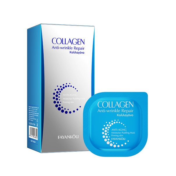 Full English FAYANKOU Collagen Anti-Wrinkle Repair Moisturizing Small Pudding Mask Hydrating_voghion.com