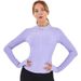 Abbigliamento da yoga attillato con colletto rialzato da donna, abbigliamento fitness con tasca con cerniera filettata, altamente elastico e morbido_voghion.com