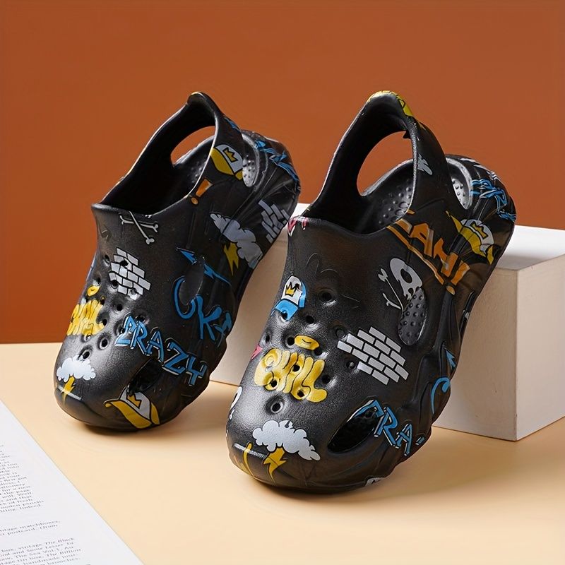 Casual schattige cartoon instapklompen jongens, lichtgewicht antislip slijtvaste sandalen voor binnen en buiten, strand, lente en_voghion.com
