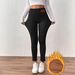 Pantaloni termici da donna a vita alta con fodera in pile – Leggings invernali comodi con controllo della pancia e tasche (S-XXL, elastici e caldi, casual ed eleganti)_voghion.com