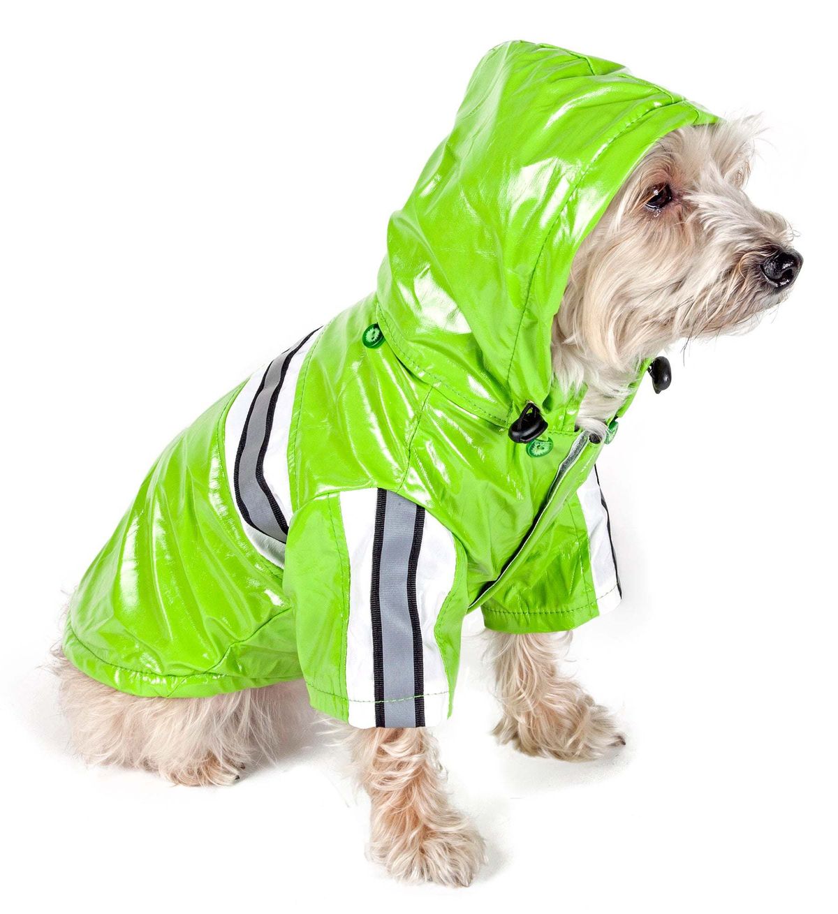 Reflecta-Glow Reflective Waterproof Adjustable Pvc Pet Raincoat_voghion.com