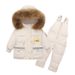 Premium Baby & Toddler Winter Outfit Set - Warm Hooded Down Jacket With Detachable Pants (80cm, 1-3 Years) - Soft & Lightweight For Boys & Girls_voghion.com