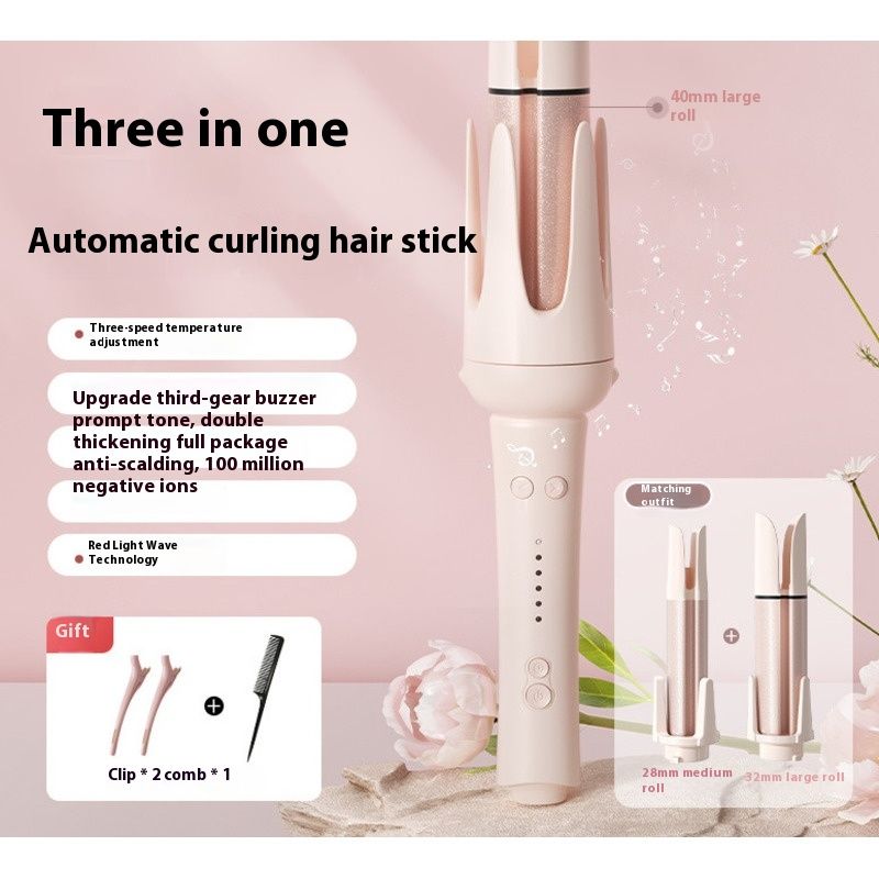Haarwechselstab Super große große Welle Hähnchenrollen Anion drei in einem automatischen Lockenstab_voghion.com