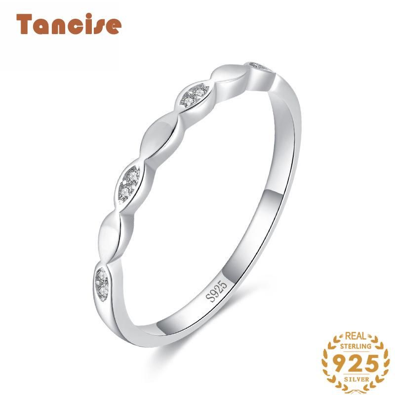  Tancise Classic Zircon Silver Ring Ladies Jewelry Wedding Promise Party Gift_voghion.com