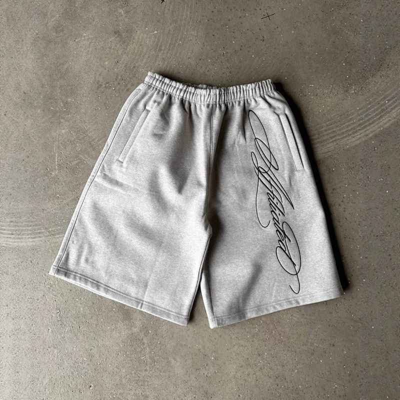 Vêtements pour hommes Y2K High Street Trend Marque Lettre Broderie Décontracté Ample Pantalon Large Short Shorts Hommes et Femmes_voghion.com
