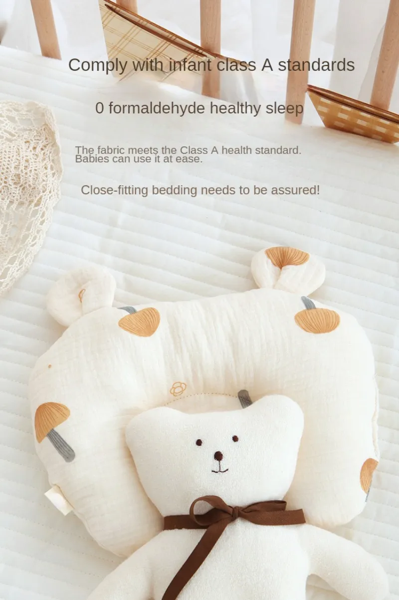 Oreiller en forme de U pour nouveau-né en coton pour bébé, coussin d'allaitement pour nouveau-né, coussin de soutien pour le sommeil, coussin concave en coton_voghion.com