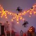 Halloween Half Spider Web Lights With LED - USB/Battery Powered, Remote Control Option, Purple & Orange Glow For Party Decor_voghion.com