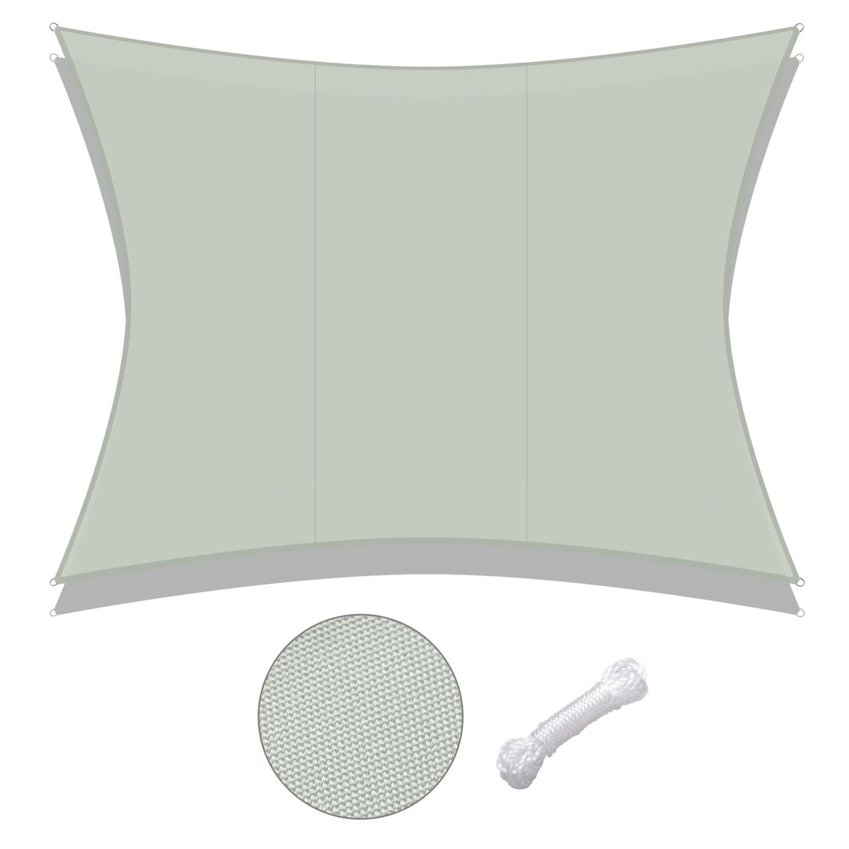 10x13ft Rectangle Sun Shade Sail/Grey_voghion.com