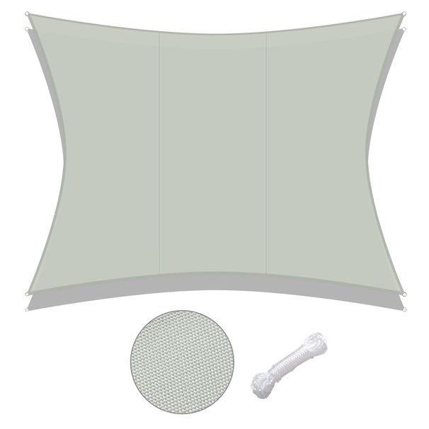 10x13ft Rectangle Sun Shade Sail/Grey_voghion.com