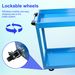 Tool Cart On Wheels, Heavy Duty Steel Utility Cart W/Lockable Wheels, 400 LBS Capacity Industrial Service Cart For Garage, Warehouse, Workshop (Two-layer Bright Blue)_voghion.com