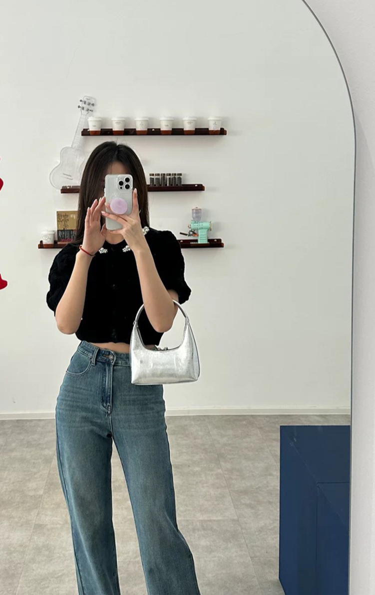 Cheese Shop Women's Summer Silver Style French Handheld Underarm Feel Shoulder Bag Handbag Instagram_voghion.com