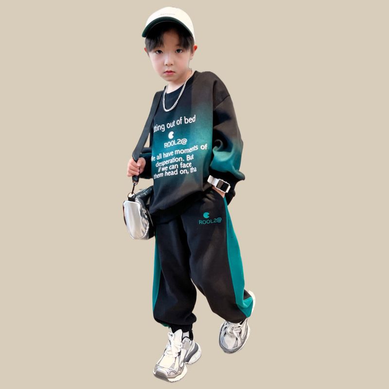 Boys' Hoodie Set 2024 New Sportswear Spring and Mid to Large Children's Autumn Clothes Handsome Trendy_voghion.com