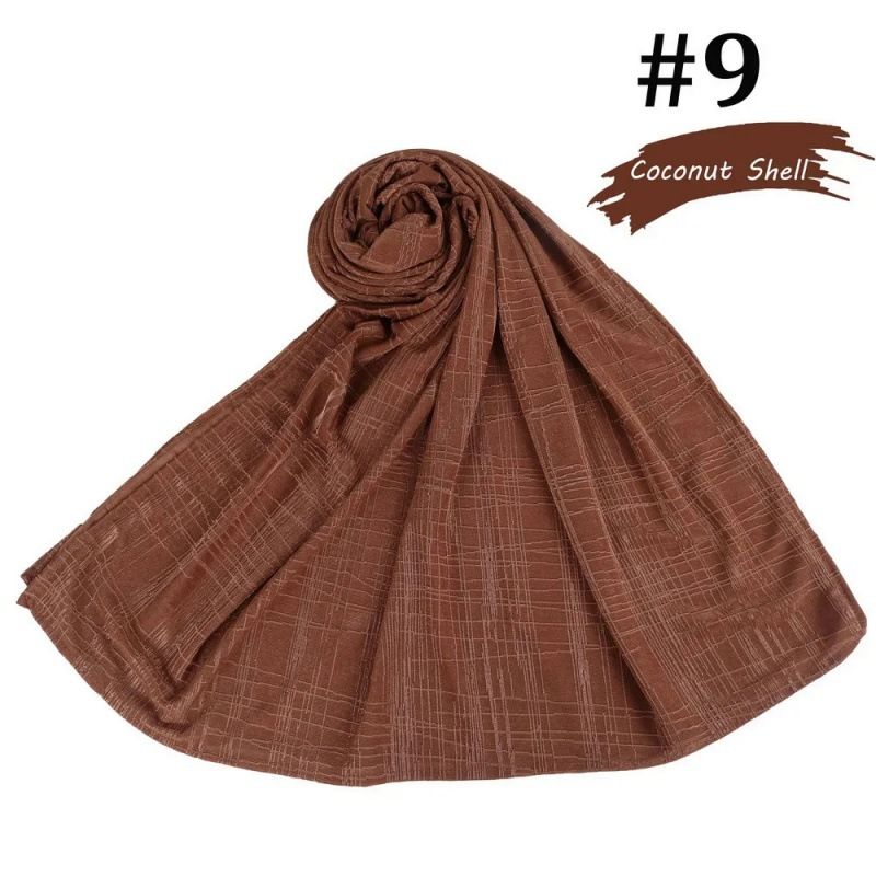Foulard musulmano Sciarpa lavorata a maglia Sciarpa Scialle a righe_voghion.com
