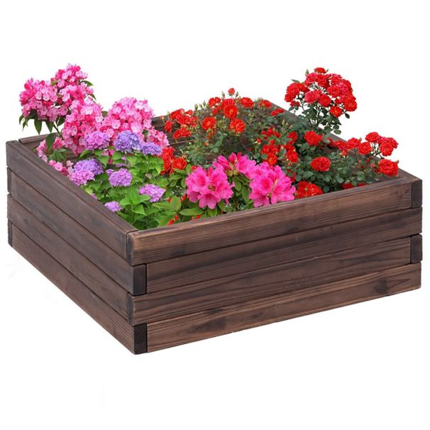 Square Stable Long-lasting Frame Ample Room Raised Garden Bed Flower Vegetables Seeds Planter_voghion.com