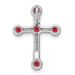 14k White Gold Ruby Cross Chain Slide_voghion.com