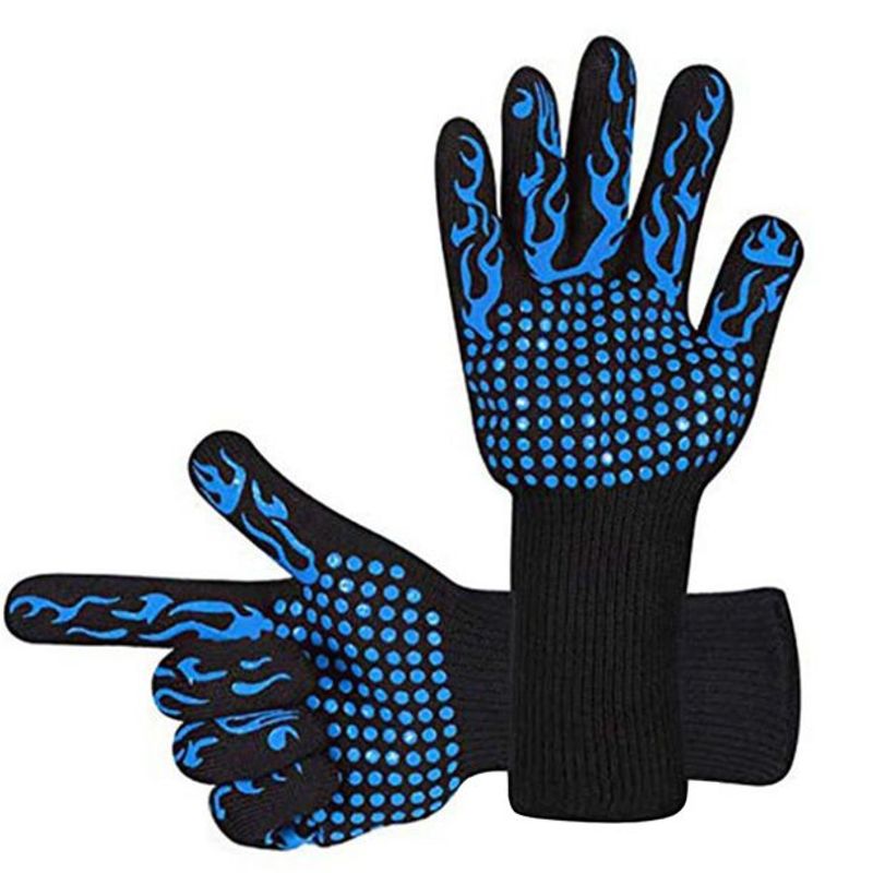 Guantes para barbacoa Spot, guantes para asar a la parrilla de silicona antideslizantes, resistentes al calor del horno de 500 a 800 grados._voghion.com