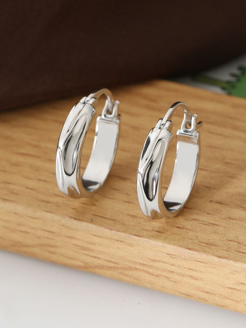 Earrings High End Light Luxury Geometric Earrings Earrings Copper Simple And Fashionable Round Ear Buckles Ins Style Earrings_voghion.com